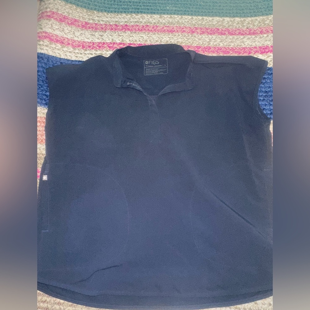 Navy Blue FIGS Rafaela Scrub Top